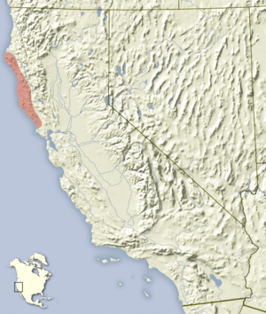 Tamias ochrogenys distribution map