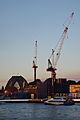 Barangaroo construction at sunset