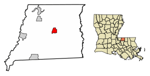 Location of Clinton in East Feliciana Parish, Louisiana.