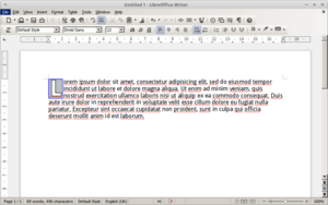 LibreOffice 4.2.1.1 character border, sifr icons