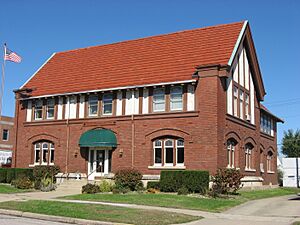 Linton Public Library in sunlight