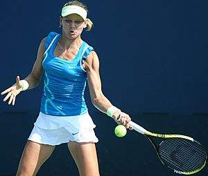 Lucie Šafářová at the 2010 US Open 01 (cropped)