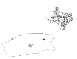 Location of Midway, Texas in Madison County