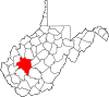 State map highlighting Kanawha County