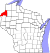 State map highlighting Burnett County