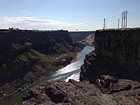 2013-07-07 17 40 58 View west down the Snake River Canyon from just northwest of Shoshone Falls in Idaho