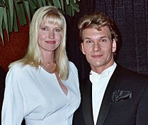 Alan Light - Patrick Swayze - 1990 Grammy Awards (cropped)