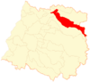 Map of Curicó commune in the Maule Region