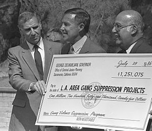 George Deukmejian, Daryl Gates, and Sherman Block, 1986