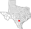 State map highlighting Atascosa County