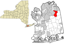 Location in Nassau County and the state of New York.