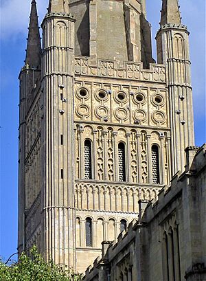 Norwich Cathedral tower (detail)