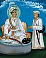 Prithvi Narayan Shah with Senapati Shivaram Singh Basnyat