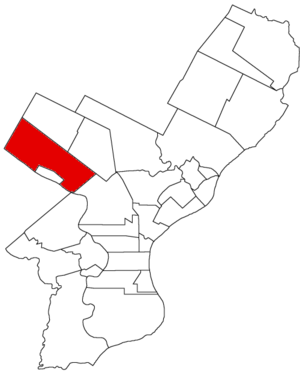 Map of Philadelphia County, Pennsylvania highlighting Roxborough Township prior to the Act of Consolidation, 1854