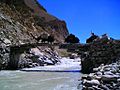 Tibetan log bridge