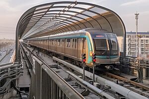 Train leaving Xihongmen Station