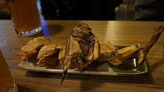 Typical North Korean snack (안주) at the Rakwon Paradise Microbrewery (11416187434)