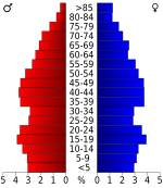 USA Franklin County, Tennessee.csv age pyramid