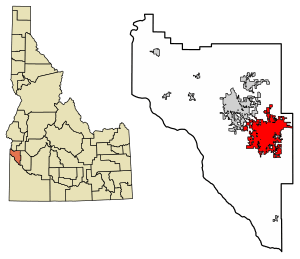 Location of Nampa in Canyon County, Idaho