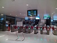 Faregates at the new exit