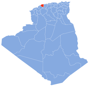 Map of Algeria highlighting Chlef