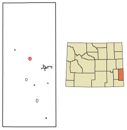 Location of Lingle in Goshen County, Wyoming.