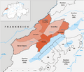 Karte Kanton Neuenburg Bezirke 2010
