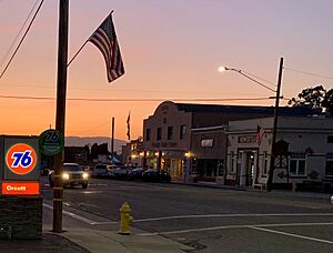 Clark Avenue in downtown Old Orcutt, looking west, between Highways 1 and 135