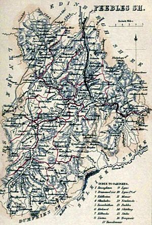 PEEBLESSHIRE Civil Parish map