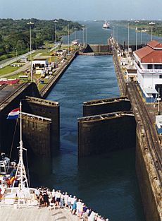 Panama Canal Gatun Locks opening