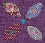 Quilt block applique flower detail