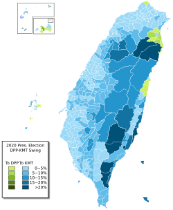 ROC 2020 Presidential Election Township level swing