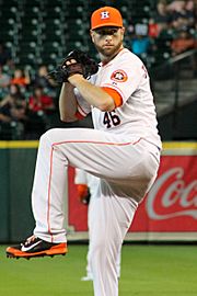 Scott Feldman at Minute Maid Park in August 2014