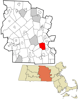 Location in Worcester County and the state of Massachusetts.