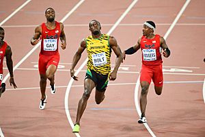 100 m final moment at 2015 World Championships in Athletics Beijing