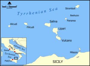 Aeolian Islands map