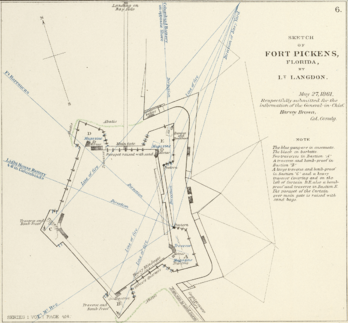 Fort Pickens map 1861