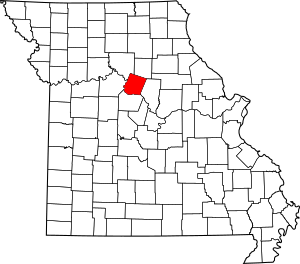 Map of Missouri highlighting Howard County