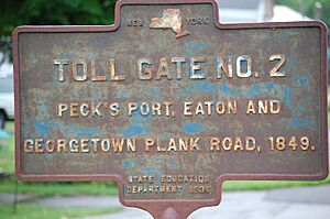 New York State historic marker – Tollgate No 2 Eaton