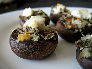 Stuffed portabella mushrooms, June 2009.jpg