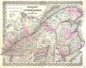 1855 Colton Map of Canada East or Quebec - Geographicus - Quebec-colton-1855