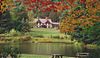 The Allegany State Park Administration Building as seen from the Red House Picnic Area across Red House Lake.