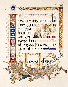 Arthur Szyk (1894-1951). Thomas Jefferson's Oath (1951), New Canaan, CT