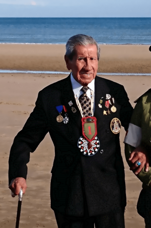 Charles Shay at Omaha Beach in 2018