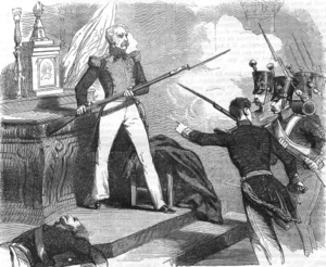 Death of General Józef Sowiński during Russian assault on Warsaw in 1831