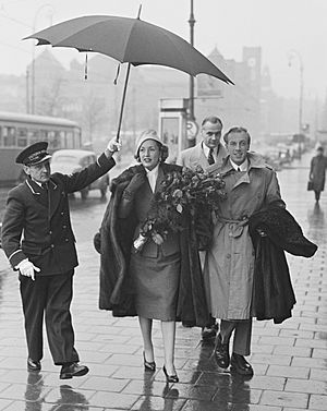 Jacques Fath with wife 1950