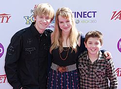 Jason Dolley, Bridgit Mendler and Bradley Steven Perry 2010 (cropped)-2