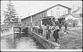 Kids fishing in Hespeler, Ontario, next to a streetcar stop