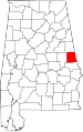 State map highlighting Chambers County