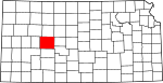 State map highlighting Ness County